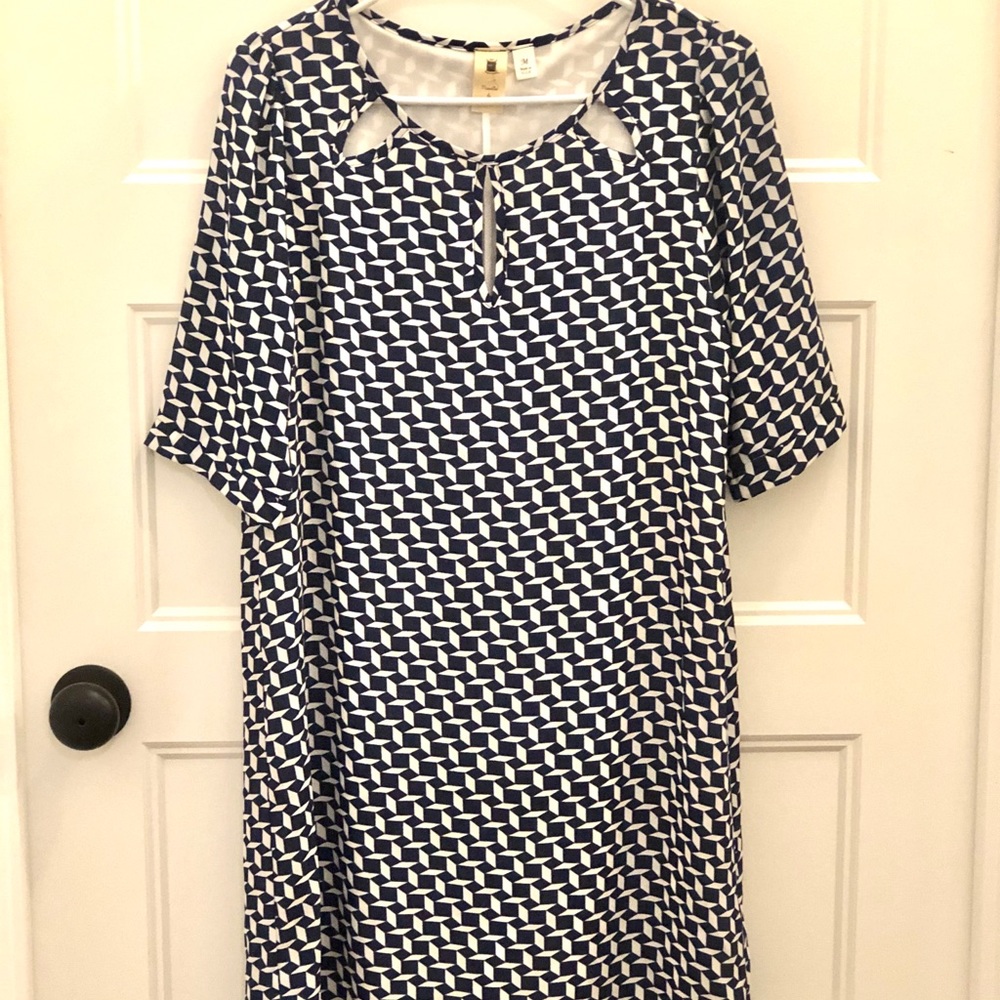 Navy White Shift Dress